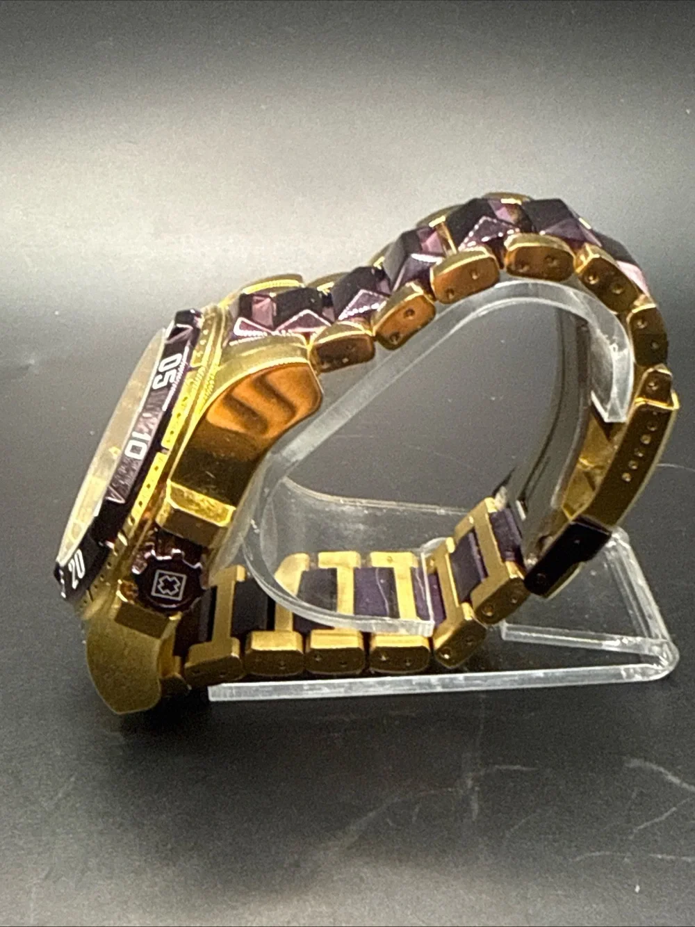 Invicta Excursion model 33349 MOP Dial Purple Gold Tone